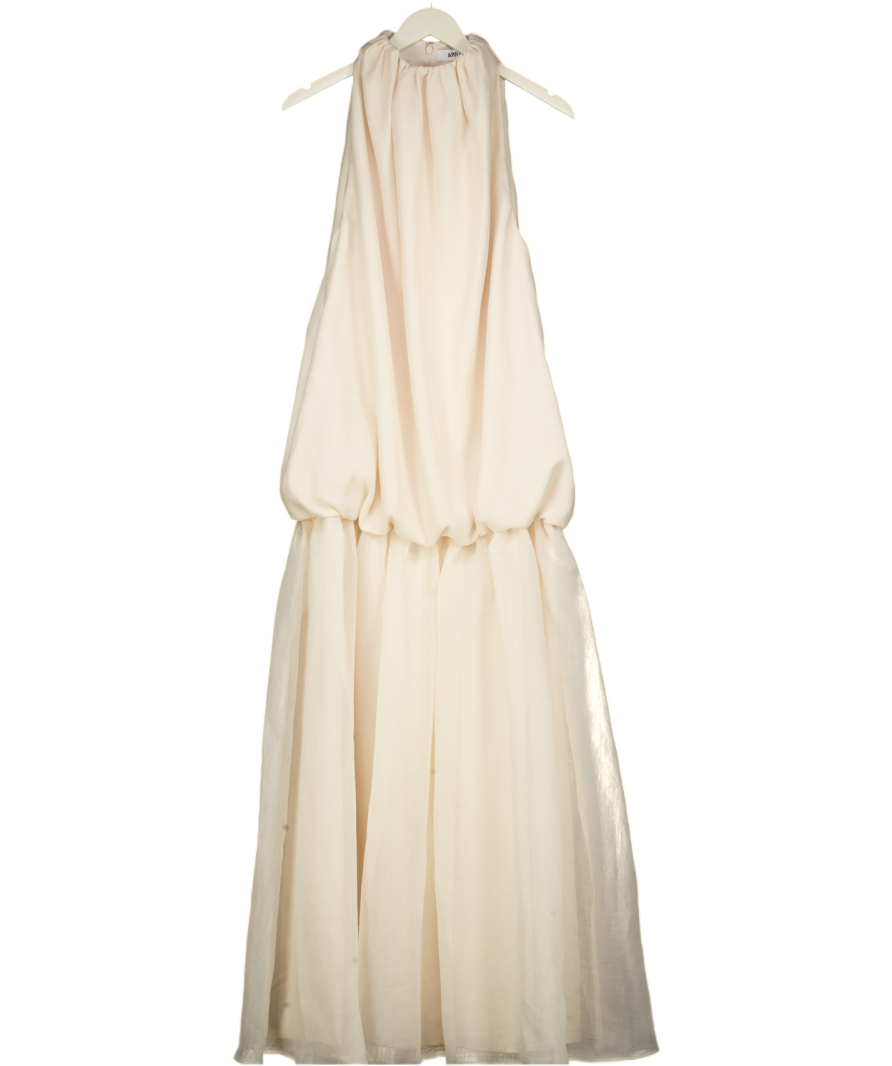 ARRANGE Organza Midi Dress In Cream UK 6