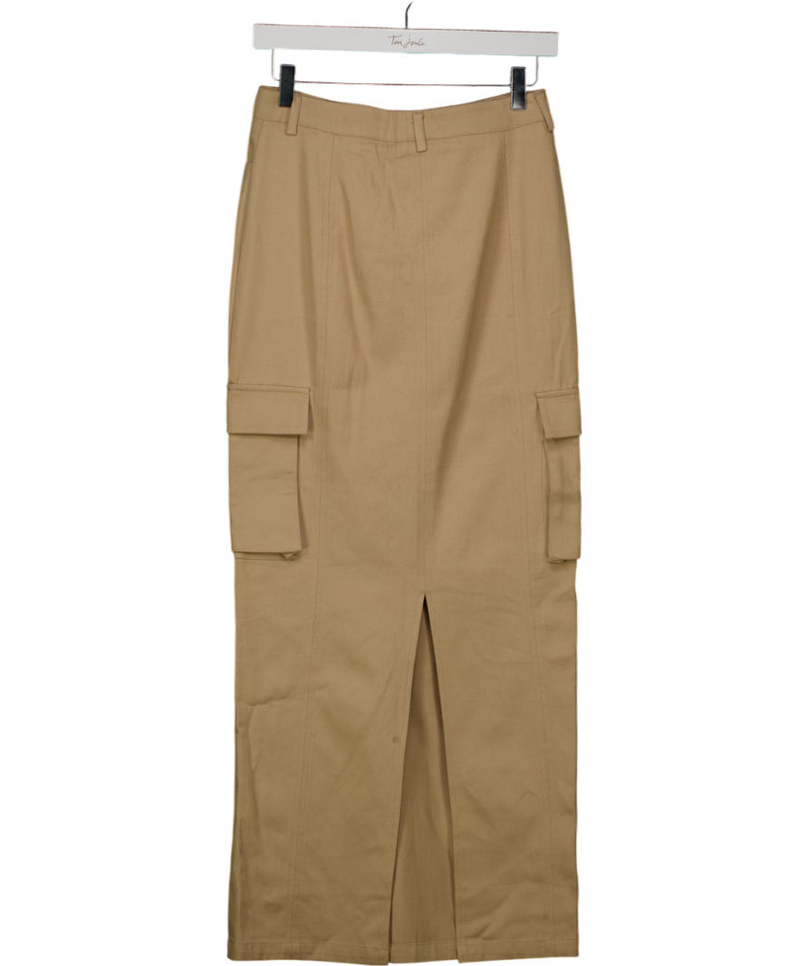 NA-KD Beige Cargo Style Maxi Skirt / Eu 34 UK 6