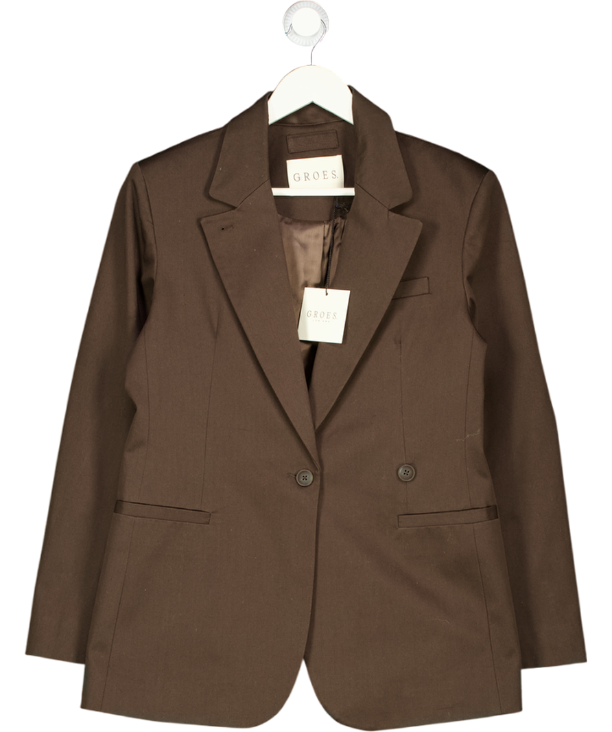 GROES. Brown 100% Italian Cotton The Erin Blazer UK XS