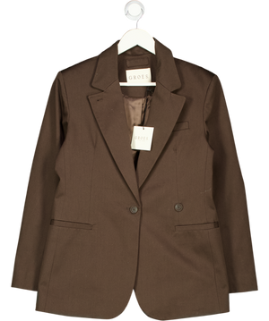 GROES. Brown 100% Italian Cotton The Erin Blazer UK XS