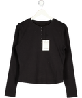 T/ALA Black 365 Core Cotton Henley Top UK XL