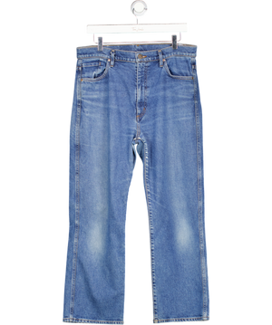 GoldSign Blue Cotton Relaxed Leg Cropped Jeans W30