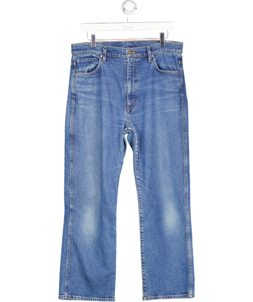 GoldSign Blue Cotton Relaxed Leg Cropped Jeans W30