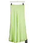 MAGGIE MARILYN Lime Green Where I Want To Be Luxury 100% Silk-satin Midi Skirt UK 6