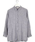 EILEEN FISHER Blue Stripe Linen Shirt UK M