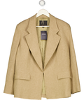 M&S Beige Autograph  Flax Linen Blend Relaxed Textured Blazer UK 12