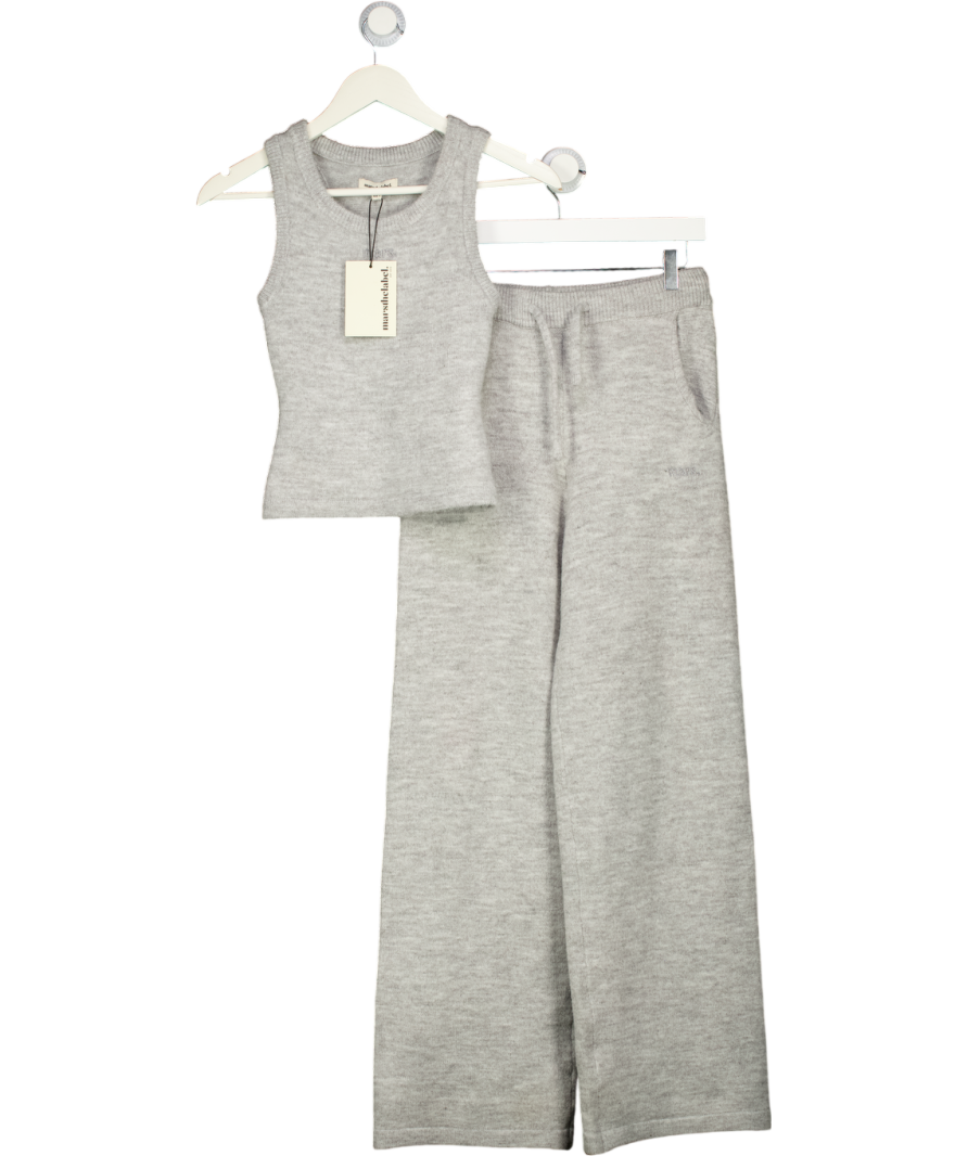 MARS THE LABEL Grey 2-piece Soft Knit Vest Top And Straight Leg Joggers UK S