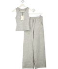 MARS THE LABEL Grey 2-piece Soft Knit Vest Top And Straight Leg Joggers UK S