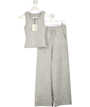 MARS THE LABEL Grey 2-piece Soft Knit Vest Top And Straight Leg Joggers UK S