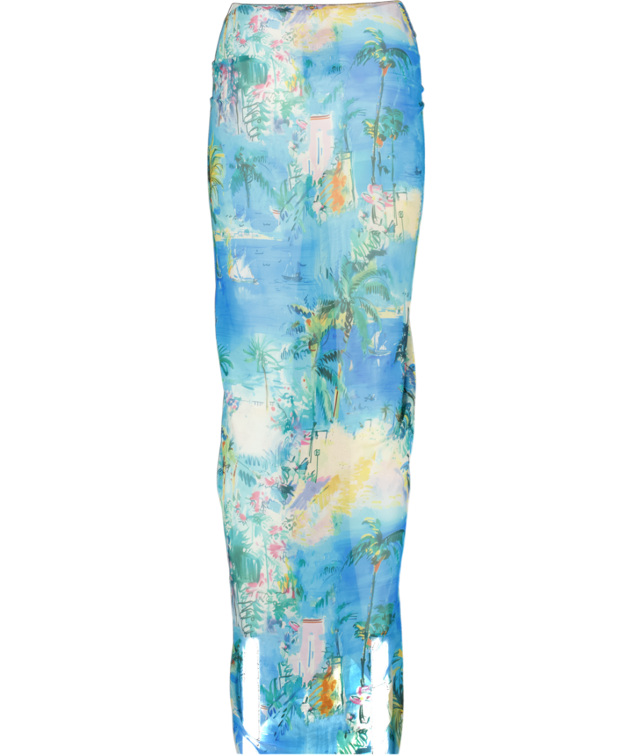 Sydney lane Blue Clovelly Long Sarong Positano Print One Size