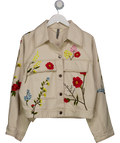 anthropologie Cream Floral Embroidered Jacket UK S