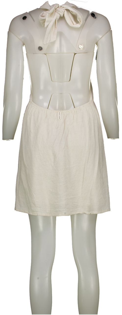 PRETTY LAVISH Beige Halter Neck Backless Mini Dress UK 8