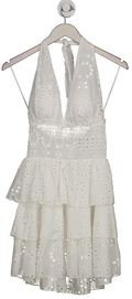 The style White Anglais Halter Neck Mini Dress One Size