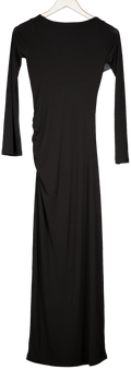 PRETTY LAVISH Black Bell Sleeve Slash Neck Maxi Dress UK 8