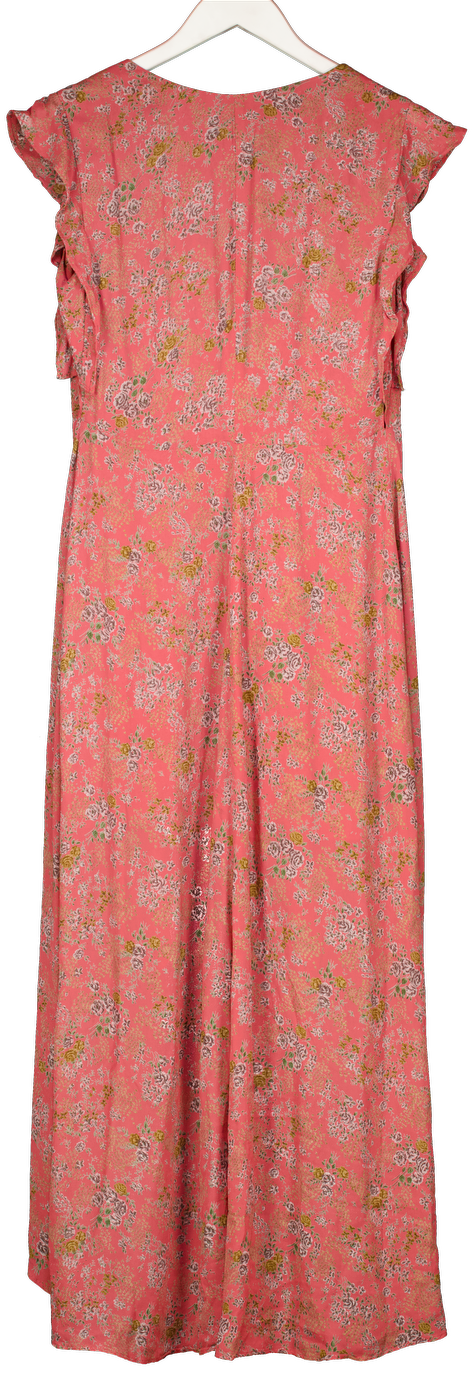 Reformation Red Haven Floral Wrap Maxi Dress UK XS