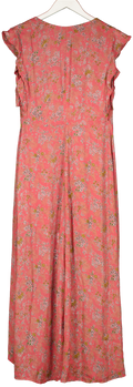 Reformation Red Haven Floral Wrap Maxi Dress UK XS