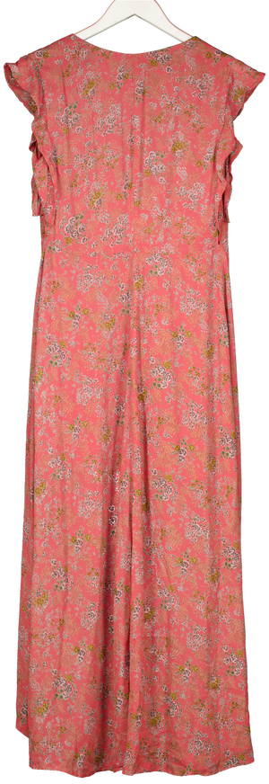 Reformation Red Haven Floral Wrap Maxi Dress UK XS