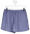 H&M Blue Linen-blend Drawstring Shorts UK XS