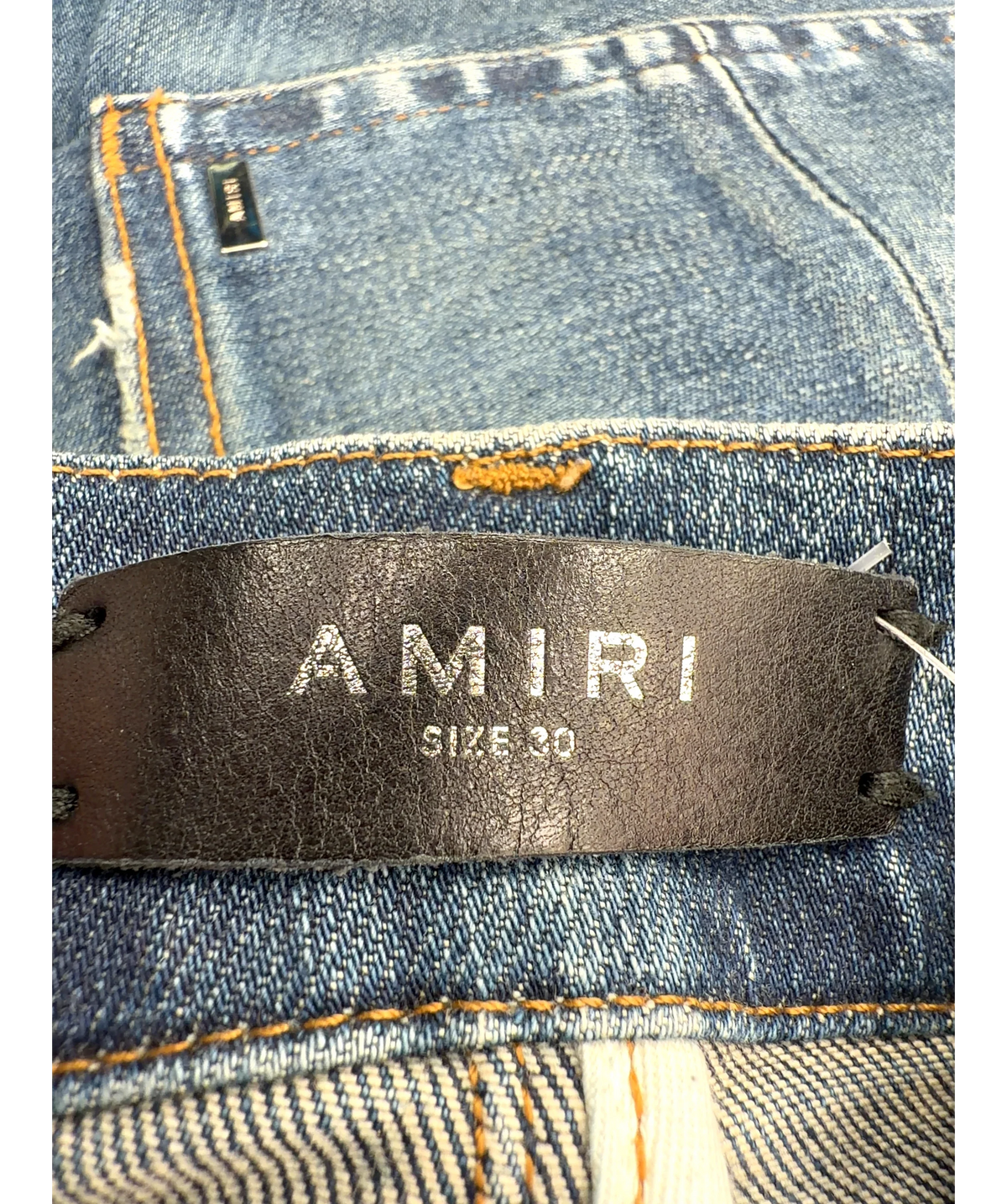 Amiri Blue MX1, size W30 — detail