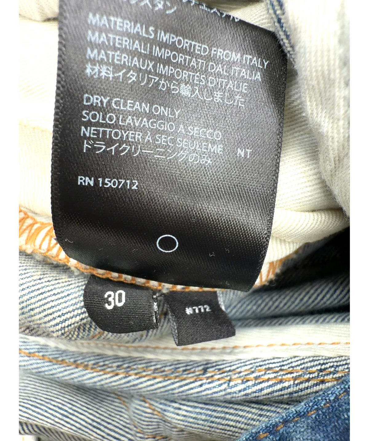 Amiri Blue Colour, size W30 — fabric detail