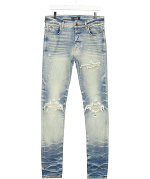 AMIRI MX1 Leather Patch Jeans Light Blue W31