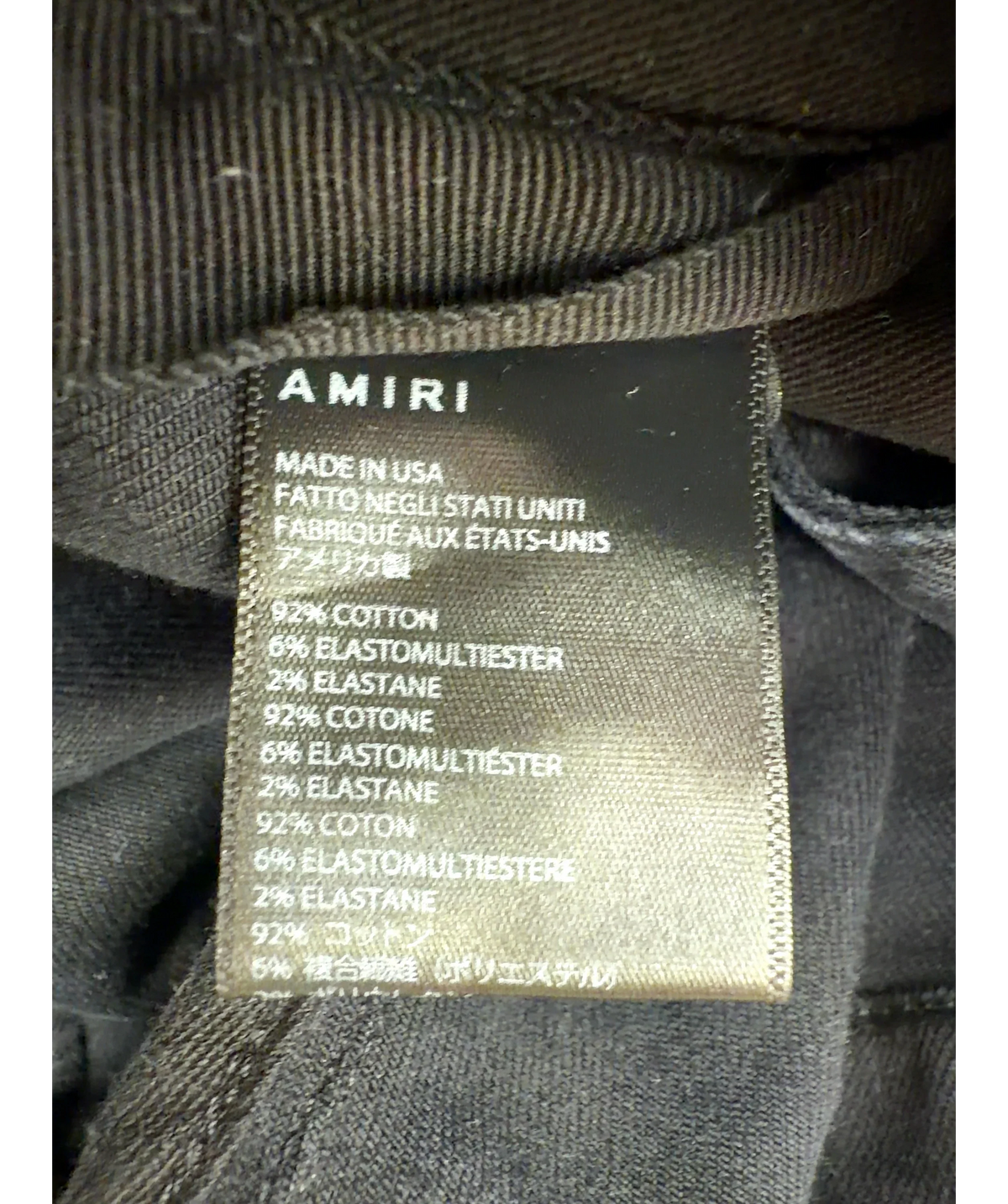 Amiri Black Colour, size W30 — label