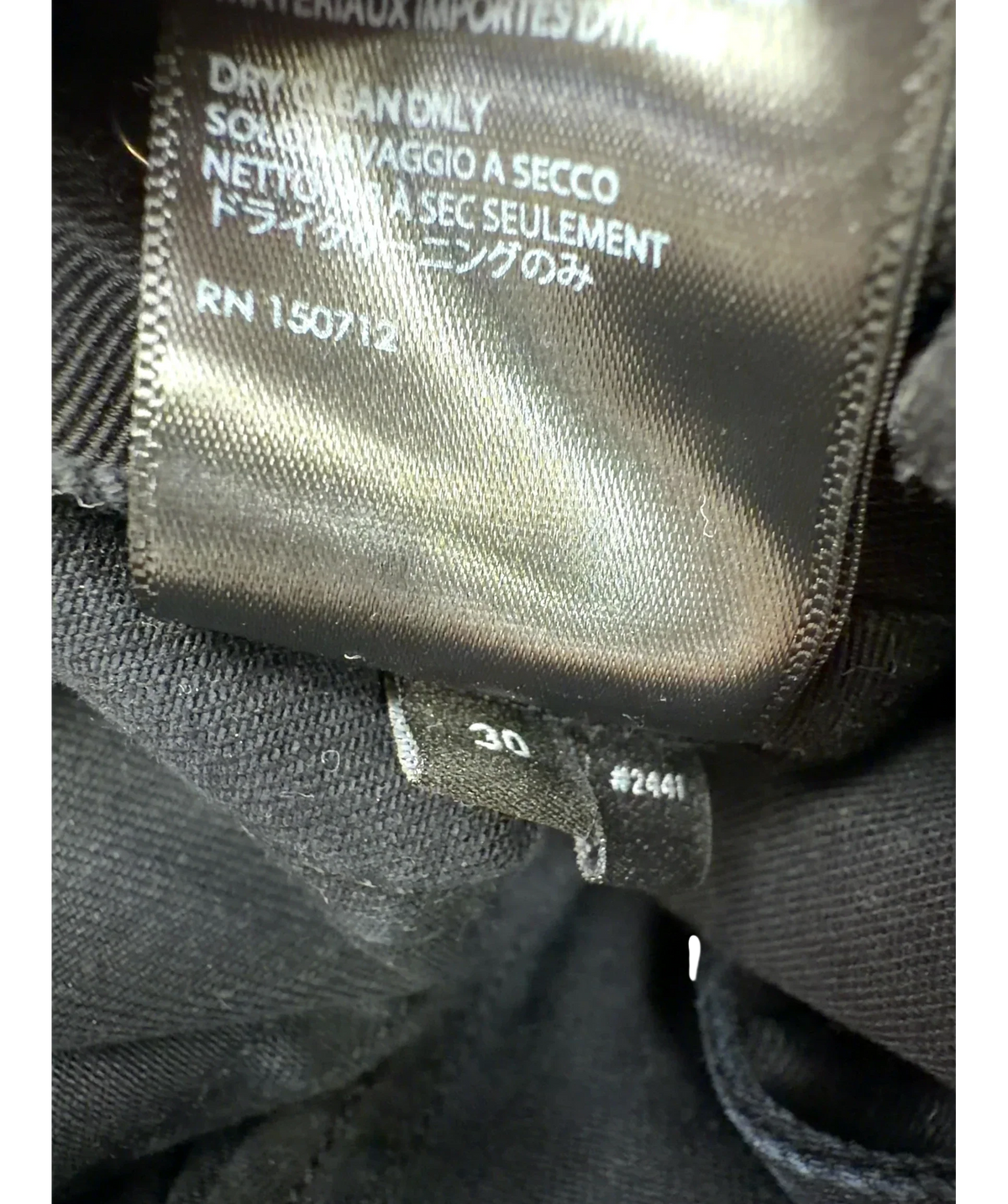 Amiri Black Colour, size W30 — fabric detail