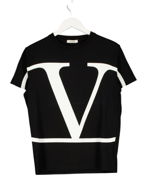 Valentino VLogo Print Crew Neck T-Shirt Black UK S