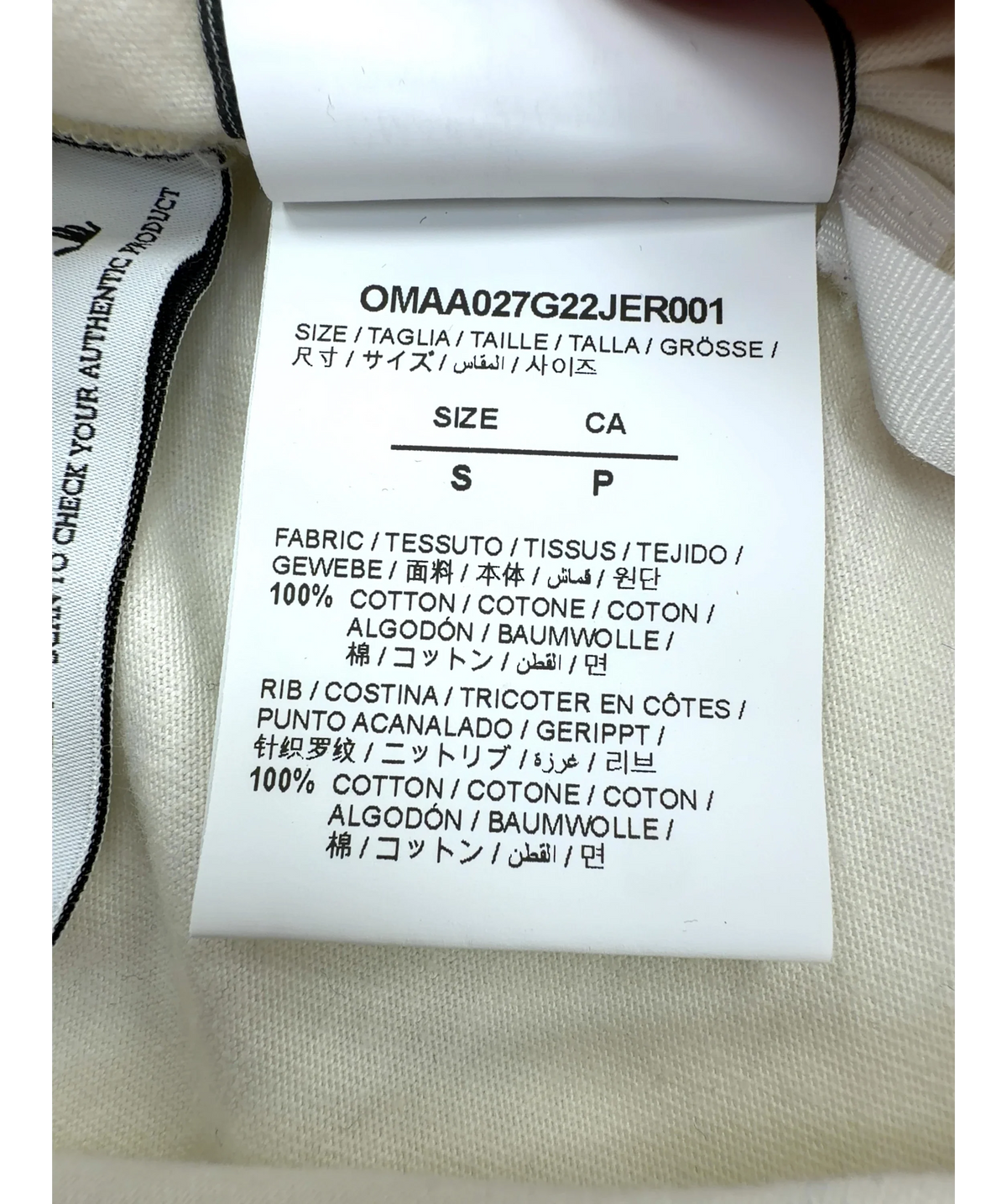 Off-White White Colour, size UK S — label