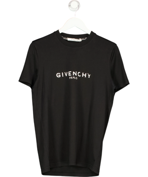 Givenchy Vintage Effect Signature Logo T-Shirt Black UK XS