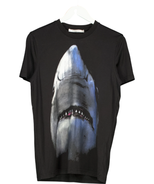 Givenchy Shark Print Cotton Crew Neck T-Shirt Black UK XS