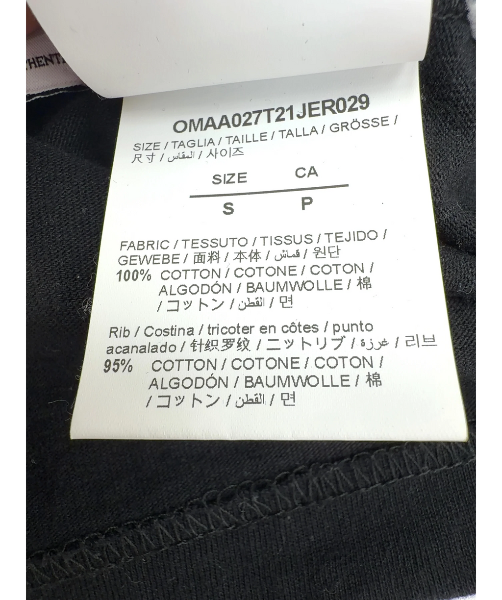 Off-White Black Dubai Local Store Garment T-Shirt, size UK S — label