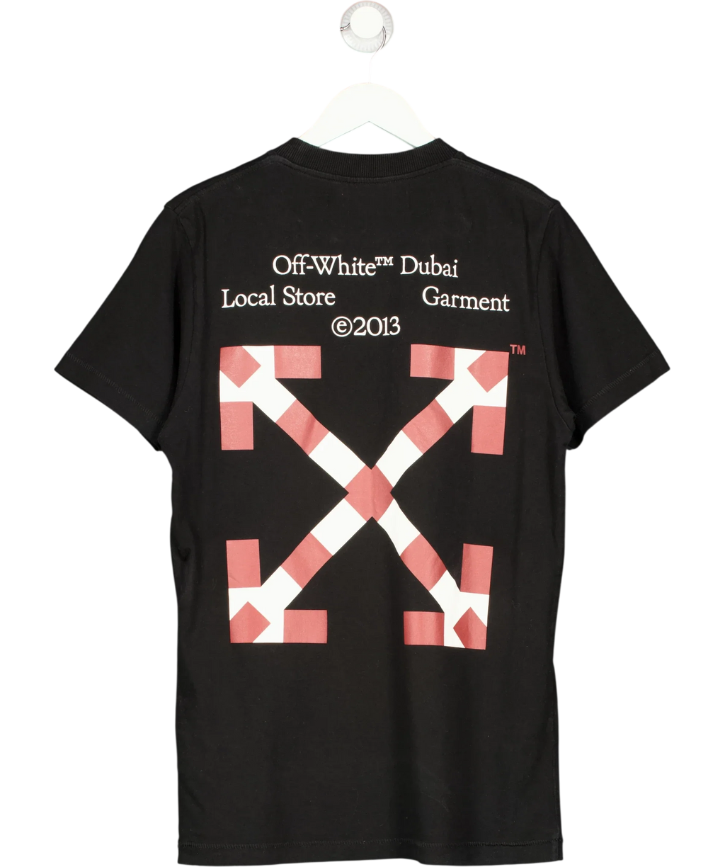 Off-White Black Dubai Local Store Garment T-Shirt, size UK S — back