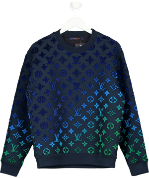 Louis Vuitton Black Gradient Monogram Fil Coupé Monogram Sweatshirt UK S