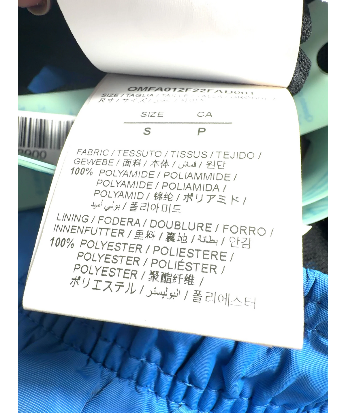 Off-White Blue Colour, size UK S — care label