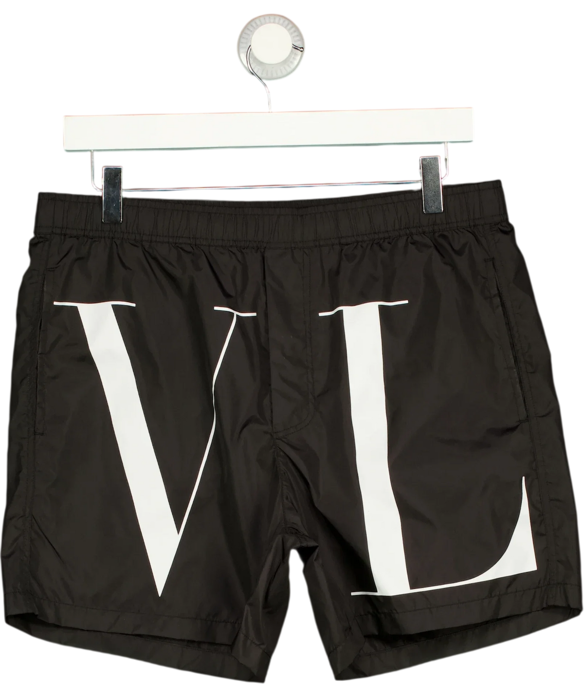 Valentino Black VLTN Print Swim Shorts, size W30 — front