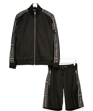Givenchy 2-piece Logo Tape Track Jacket and Shorts Set Black UK XS / UK S