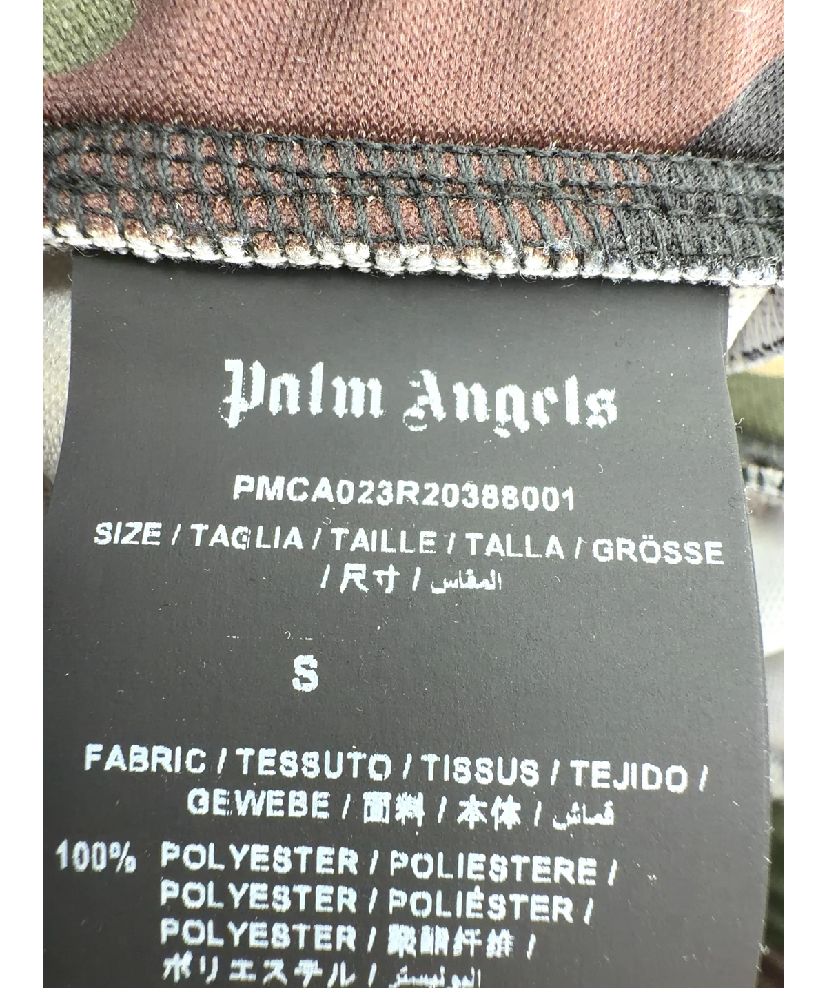 Palm Angels Green Colour, size UK S — fabric detail