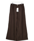 Hush dark brown Bernie Check Wide Leg Cotton Blend Trouser, size UK M — front