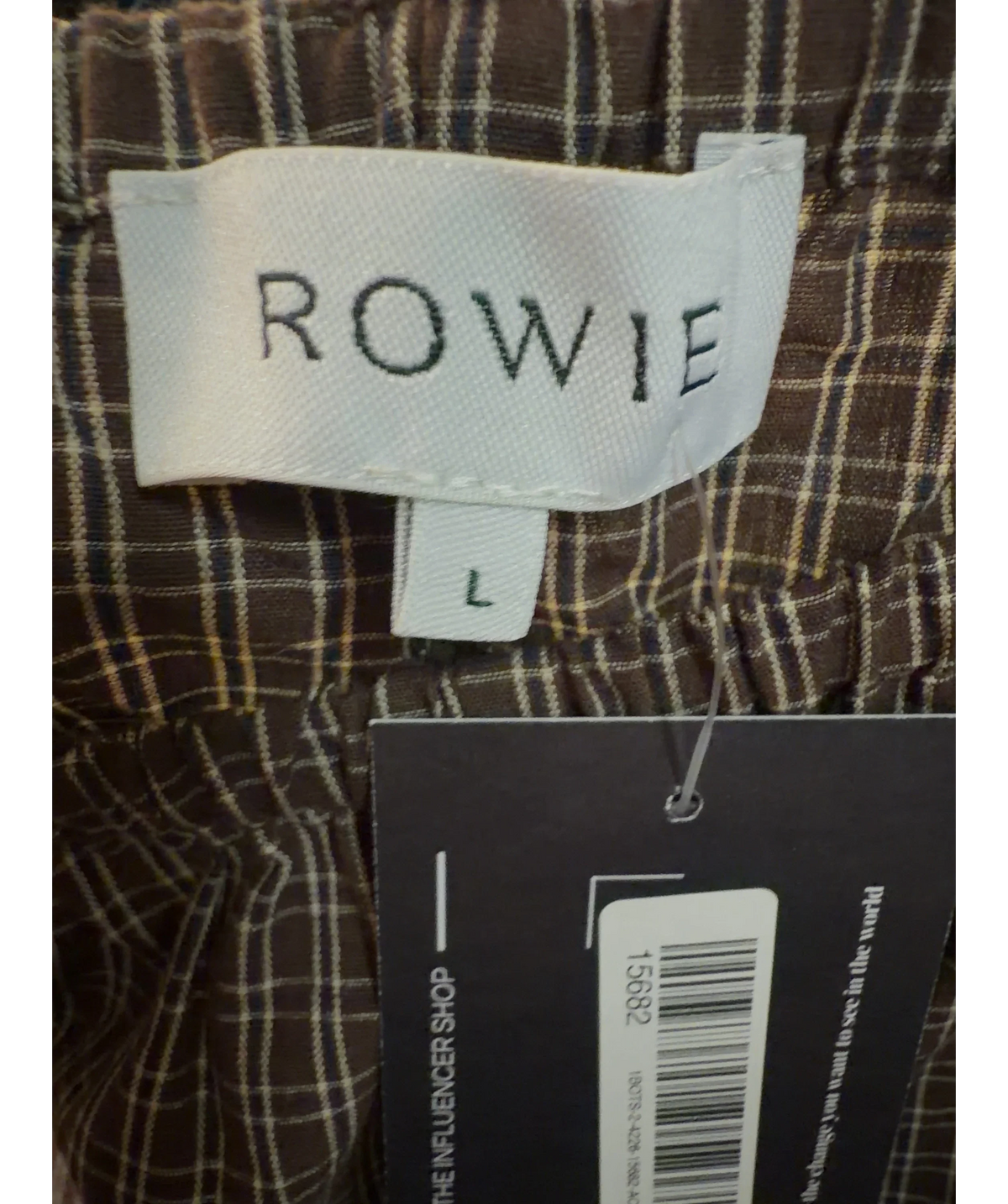 ROWIE Brown Gabe Lounge Pants, size UK L — detail