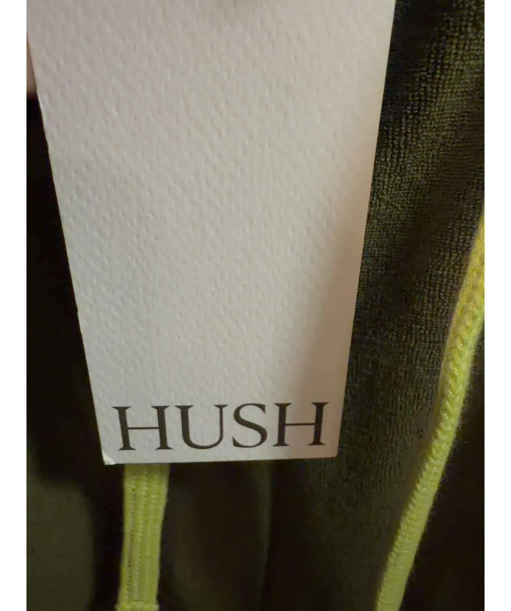 Hush olive green Mavis Towelling Pull On Shorts, size UK M — detail