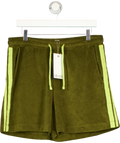 Hush olive green Mavis Towelling Pull On Shorts, size UK M — front