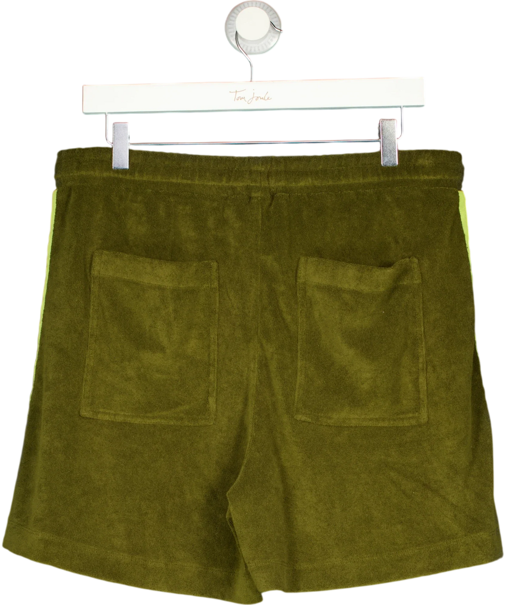 Hush olive green Mavis Towelling Pull On Shorts, size UK M — back