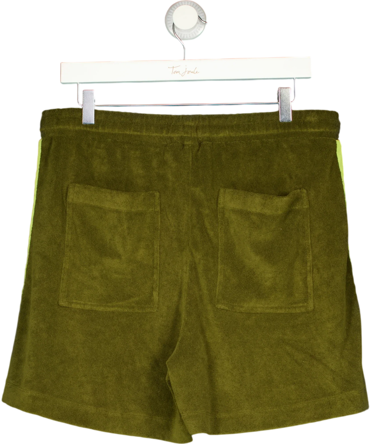 Hush olive green Mavis Towelling Pull On Shorts, size UK M — back