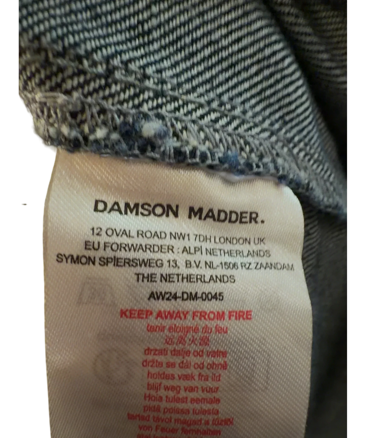 Damson Madder dark blue Colour, size UK 12 — fabric detail