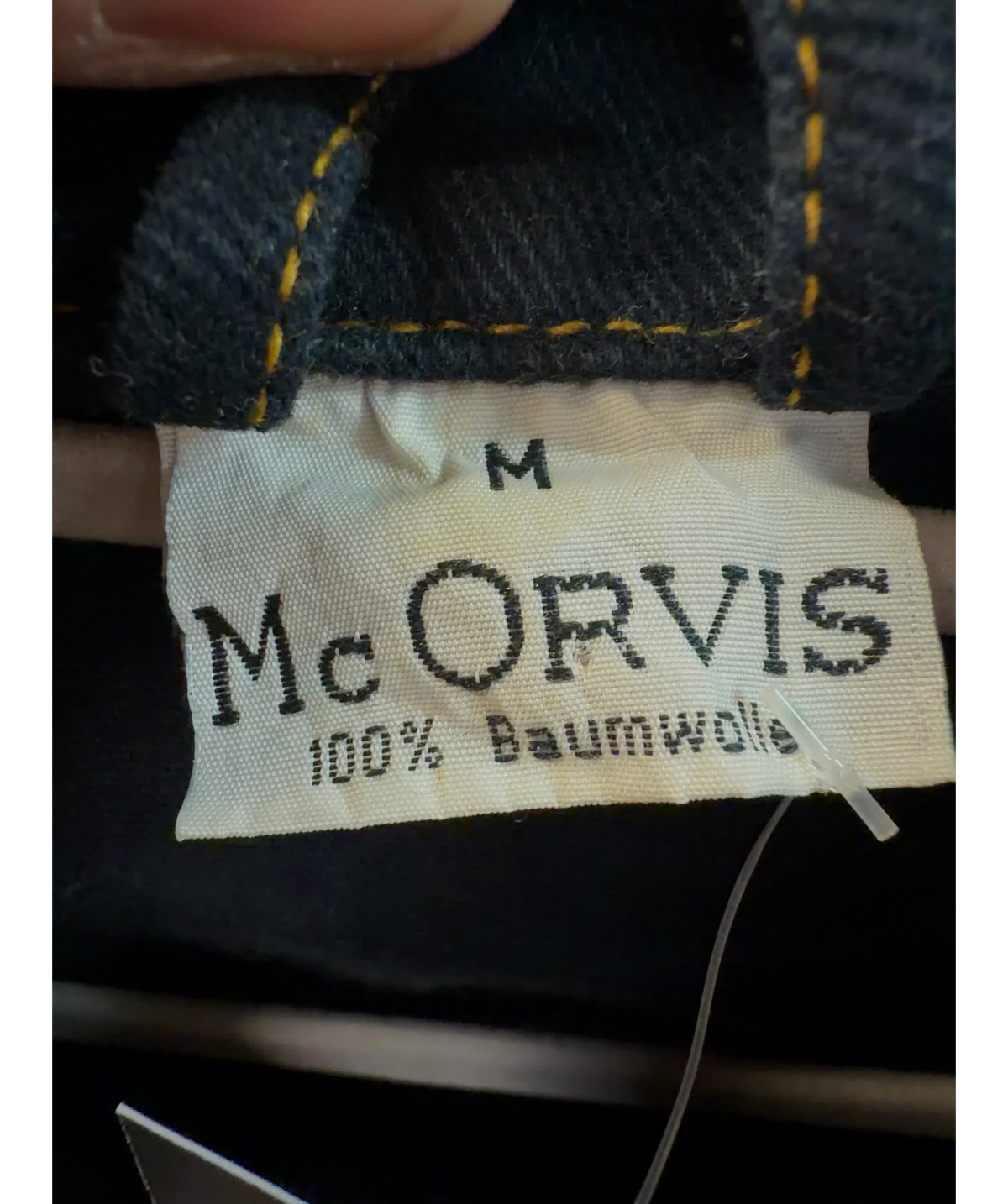 McORVIS Blue Colour, size UK M — care label