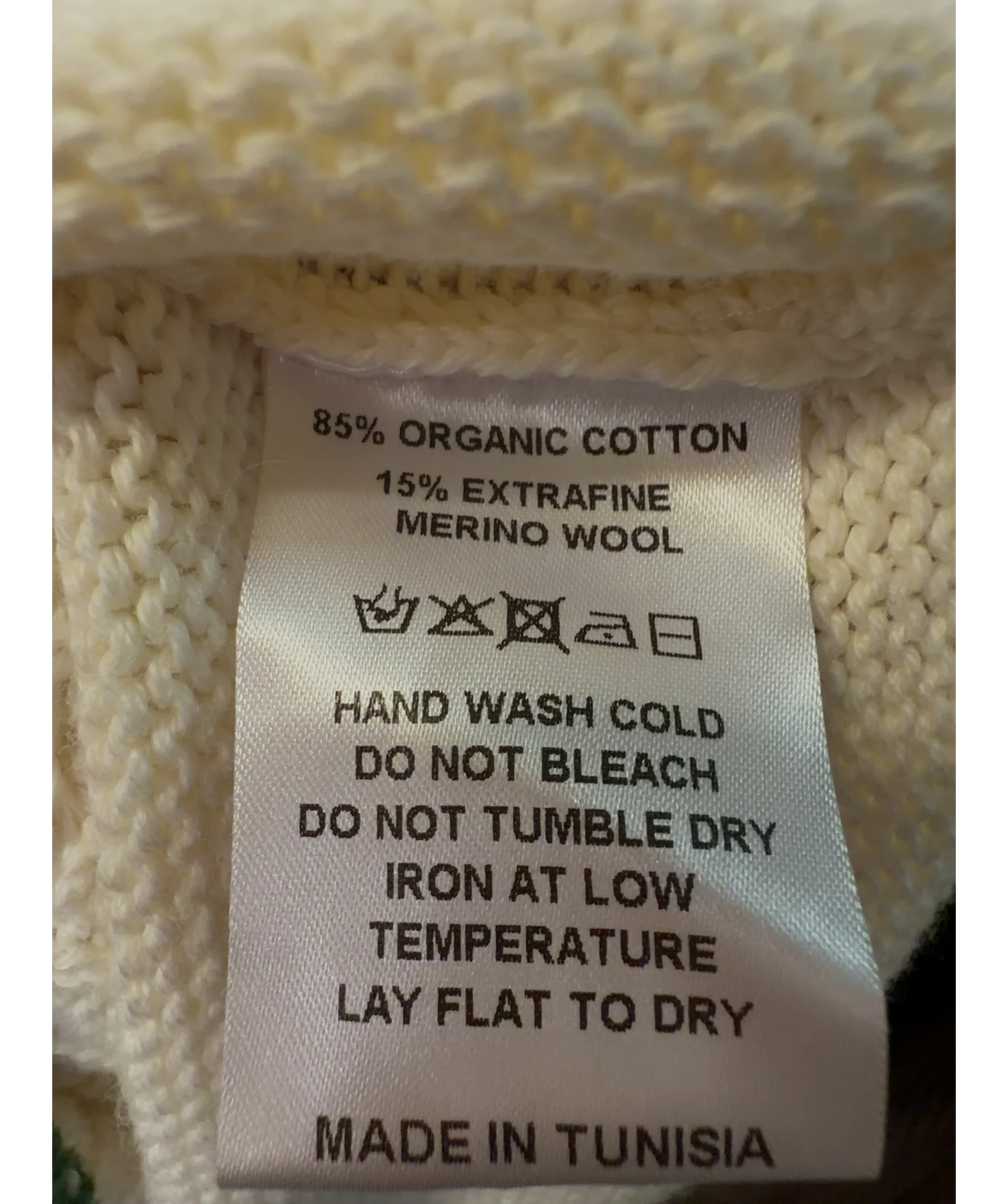 Beaufort & Blake Cream Colour, size UK M — label