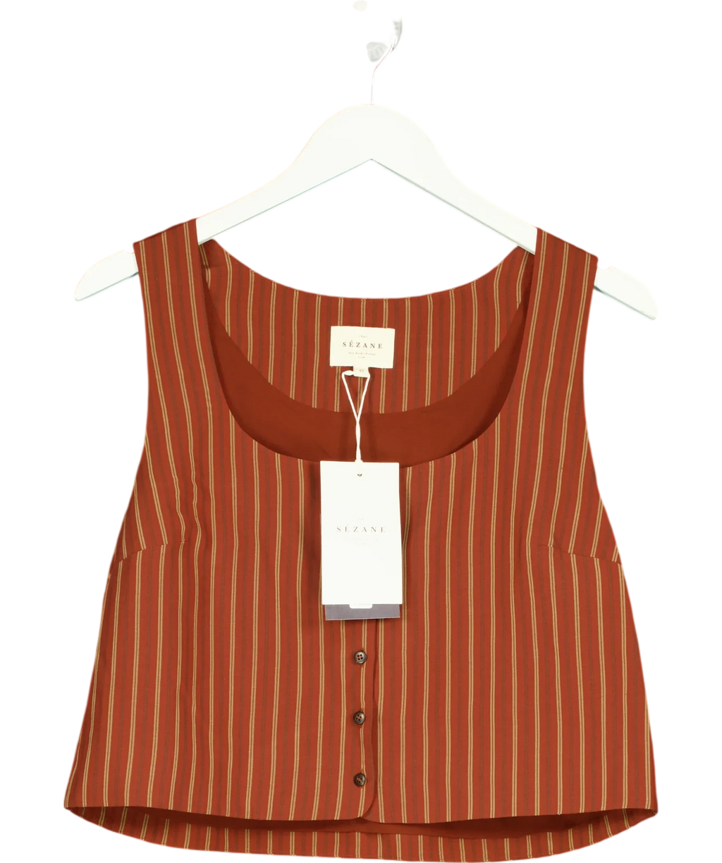 Sézane rust BLOUSE SADIO, size UK 14 — front