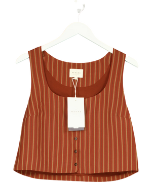 Sézane Rust Eart Striped Sadio Top UK 14