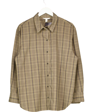 HM Brown Plaid Button-Down Shirt UK L